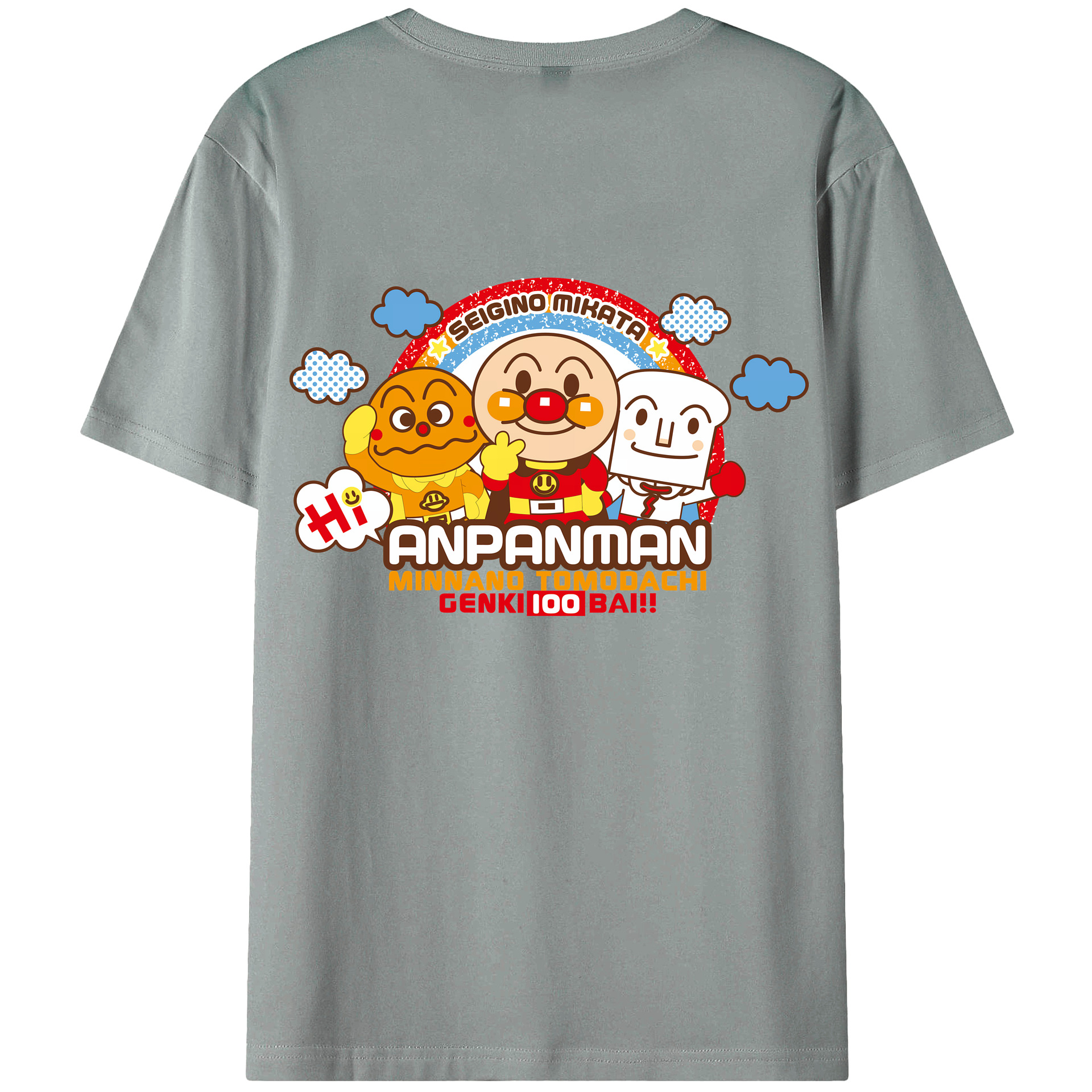 （画像用） アンパンマン Anpanman 綿100％ メンズ半袖Tシャツ（バックプリント） 通気性